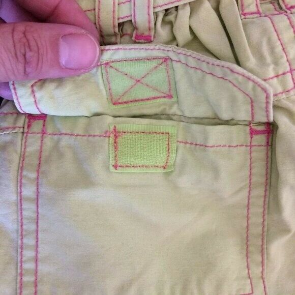 Pumpkin Patch pants Size 4 Khaki Green Pink Flowers Embroidery Easter Spring - Picture 8 of 12